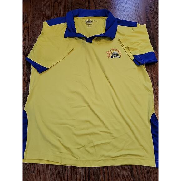 Chennai Super Kings Jersey Polo Shirt Cricket Mens Size XXL Top - Picture 4 of 6